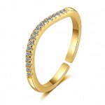Безразмерное кольцо с позолотой, Crystal Shik