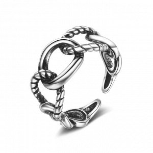 CRYSTAL SHIK Безразмерное женское кольцо под серебро "Цепь"