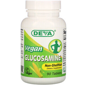 Deva, Веганский глюкозамин, метилсульфонилметан & цетил миристолеат, Не из моллюсков, 90 таб.