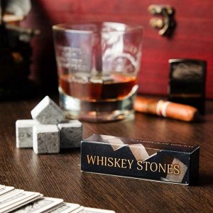 Камни для виски "Whiskey stones", натуральный стеатит, 4 шт