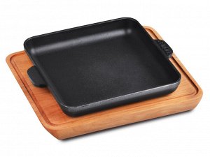 Сковорода чугунная квадратная с подставкой ТМ "BRIZOLL" 180х180х25 мм "HoReCa"