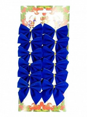 Украшение Бант 5 х 5 см цвет синий новый год