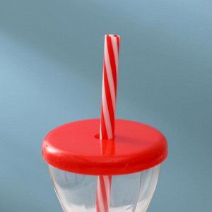 Бутылка для воды «Цитрусовый бум», 450 мл, с трубочкой, цвет МИКС