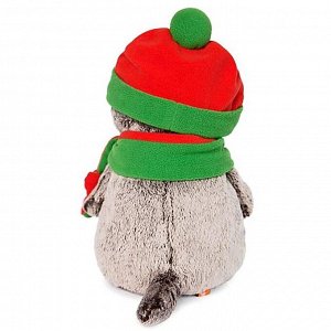 Мягкая игрушка «Басик», в оранжево-зелёной шапке и шарфике, 30 см