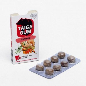 Смолка для иммунитета Taiga gum, в растительной пудре, без сахара, 8 штук