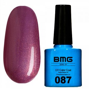 Гель-лак BMG 087 – Сизо фиолетовый с малиново-золотым микроблесокм