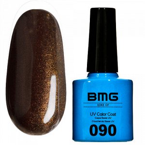 Гель-лак BMG 090 - Темно коричневый с медным микроблеском