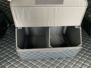 Органайзер M Средний Эко Кожа в багажник авто Черный с синей строчкой Akuma