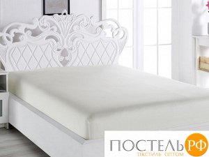 3500 Простынь сатин "KARNA" на резинке LOFT 160x240 см Экрю