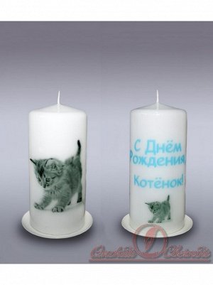 пенек свеча с днем рождения котик