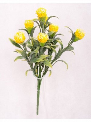 Цветы 9-769 Куст зелени с желтыми цветами 30см