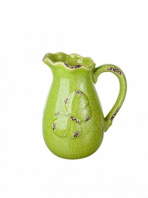 Кувшин Бабочка керамика H 21см цвет зеленый 172/gr