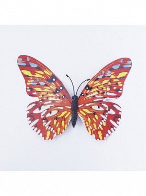 Бабочка 3D на магните 17 х 13 см пластик цвет МИКС HS-18-18