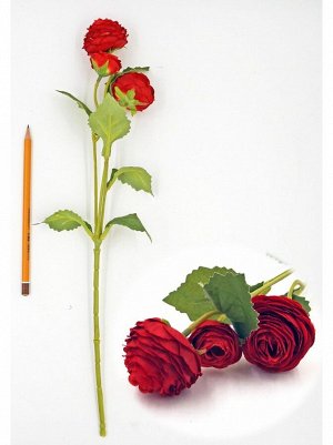 Лютик цветок искусственный 42см цвет красный
