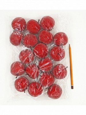 Яблоко красное засахаренное 5 см упаковка 18 шт