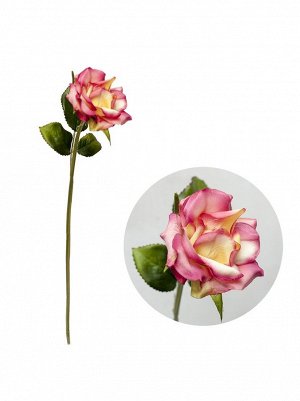 Роза цветок искусственный 38см цв Фуксия