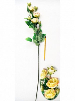 Роза чайная 80 см цвет желтый искусственная