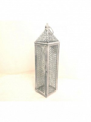 Подсвечник фонарь ажурный металл 11,5 х 11,5 х 47 см