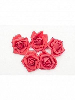 Роза 7 см фоамиран (20-25 шт в упаковке) красная