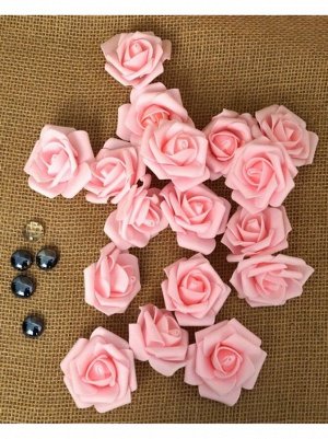 Роза 5;5 см фоамиран (40-50 шт в упаковке) светло-розовая