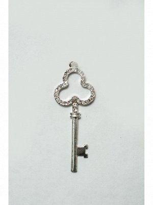 Ключ с кристаллами 11см метал цв.Серебро
