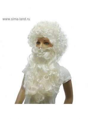 Набор карнавальный Дед Мороз кудрявая борода и парик