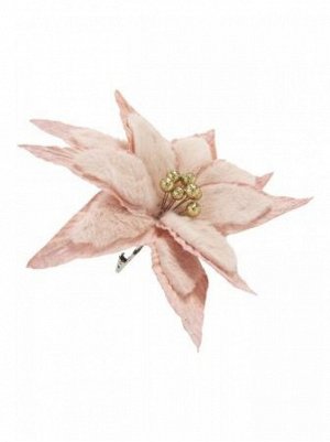 Украшение Цветок пушистый на клипсе 29 х 29 х 22 см полиэстр цвет розовый новый год