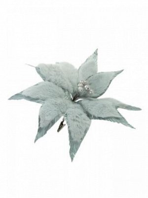 Украшение Цветок пушистый на клипсе 29 х 29 х 22 см полиэстр цвет бирюзовый новый год