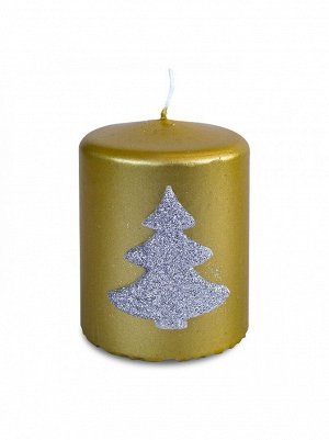 Свеча пеньковая с елкой цвет золото,5,5 х 8,0 см