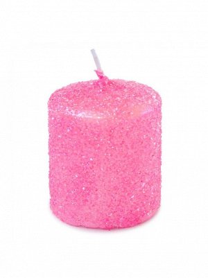 Свеча пеньковая Праздничная, розовая блеск, 5,0 х 5,5 см