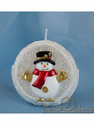 шар Дед Мороз + Снеговик мигающая свеча 80мм