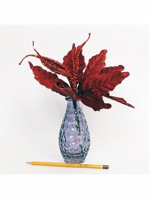 Пуансетия цветок 30 см блеск цвет бордовый HS-56-21