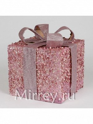 Подарок с бусинами 15см розовый