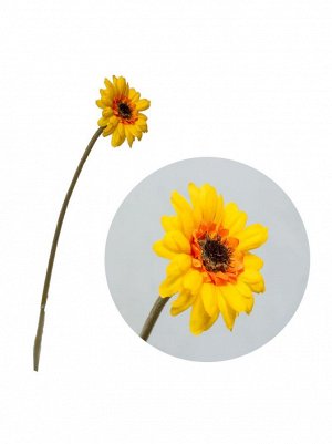 Гербера 43см цветок искусственный 1670GA цв Желтый