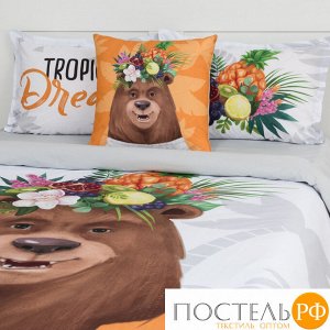 Постельное белье "Этель" 1.5 сп Tropical dream 143*215 см,150*214 см, 50*70+3 - 2 шт, ранфорс 111 г/м2 (Прямоугольная ПВХ)