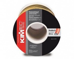 Уплотнитель для окон и дверей KimTec D профиль черный 10*12/50 (в катушке 25м двойного)