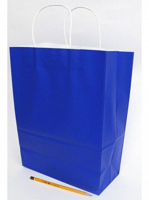 Пакет крафт 25 х33 х12 см цвет синий HS-49-4