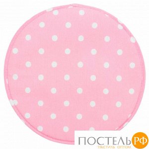 Подушка на стул круглая цвет: Горох розовый d=34 см