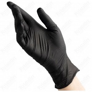 Перчатки нитриловые смотровые нестерильные Black S