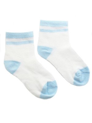Детские носки 3-5 лет 15-18 см  "Голубой миша" Белые со вставками