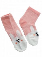Детские носки 3-5 лет 15-18 см  &quot;Розовый зая&quot; Заяц на мыске