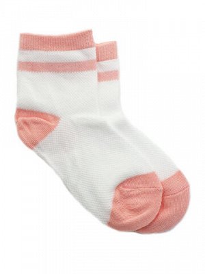 Детские носки 3-5 лет 15-18 см  &quot;Розовый зая&quot; Белые со вставками
