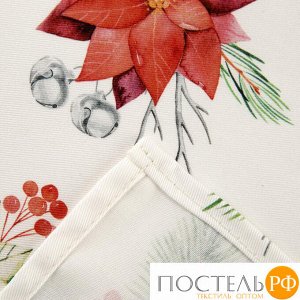 Фартук "Этель" Christmas red flowers 60х70см, 100% хл, саржа 190 гр/м2 5215725
