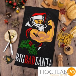 Полотенце "Доляна" Big Bad Santa 35х60 см,100% хлопок 160 г/м2 5059212 (отгружается по 5 шт.)