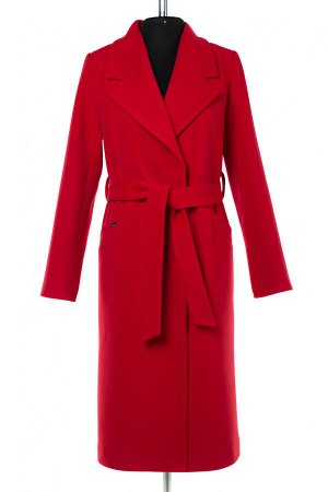 01-10212 Пальто женское демисезонное (пояс) Кашемир красный