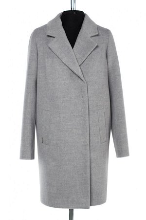 01-10211 Пальто женское демисезонное Микроворса серый