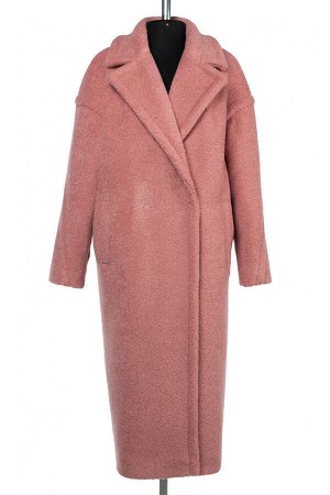 01-10146 Пальто женское демисезонное вареная шерсть розовый