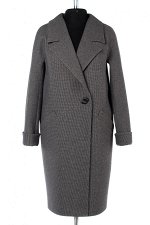 01-10196 Пальто женское демисезонное Микроворса серо-черный