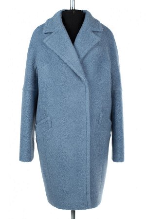 01-10141 Пальто женское демисезонное вареная шерсть голубой