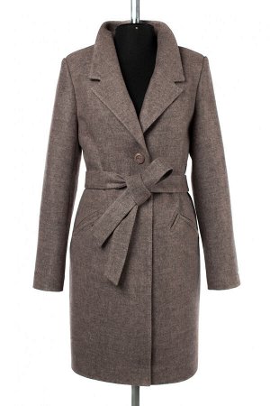 02-2986 Пальто женское утепленное (пояс) валяная шерсть Розово-серый